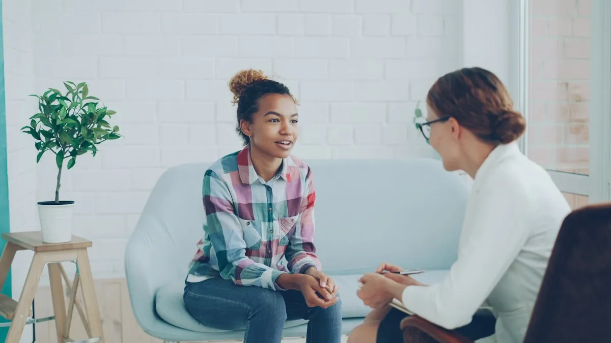 A Trinity clinician in session with a client in Fort Worth, neurodivergence-affirming therapy for adults and families. A Trinity clinician in session with a client in Fort Worth, neurodivergence-affirming therapy for adults and families.