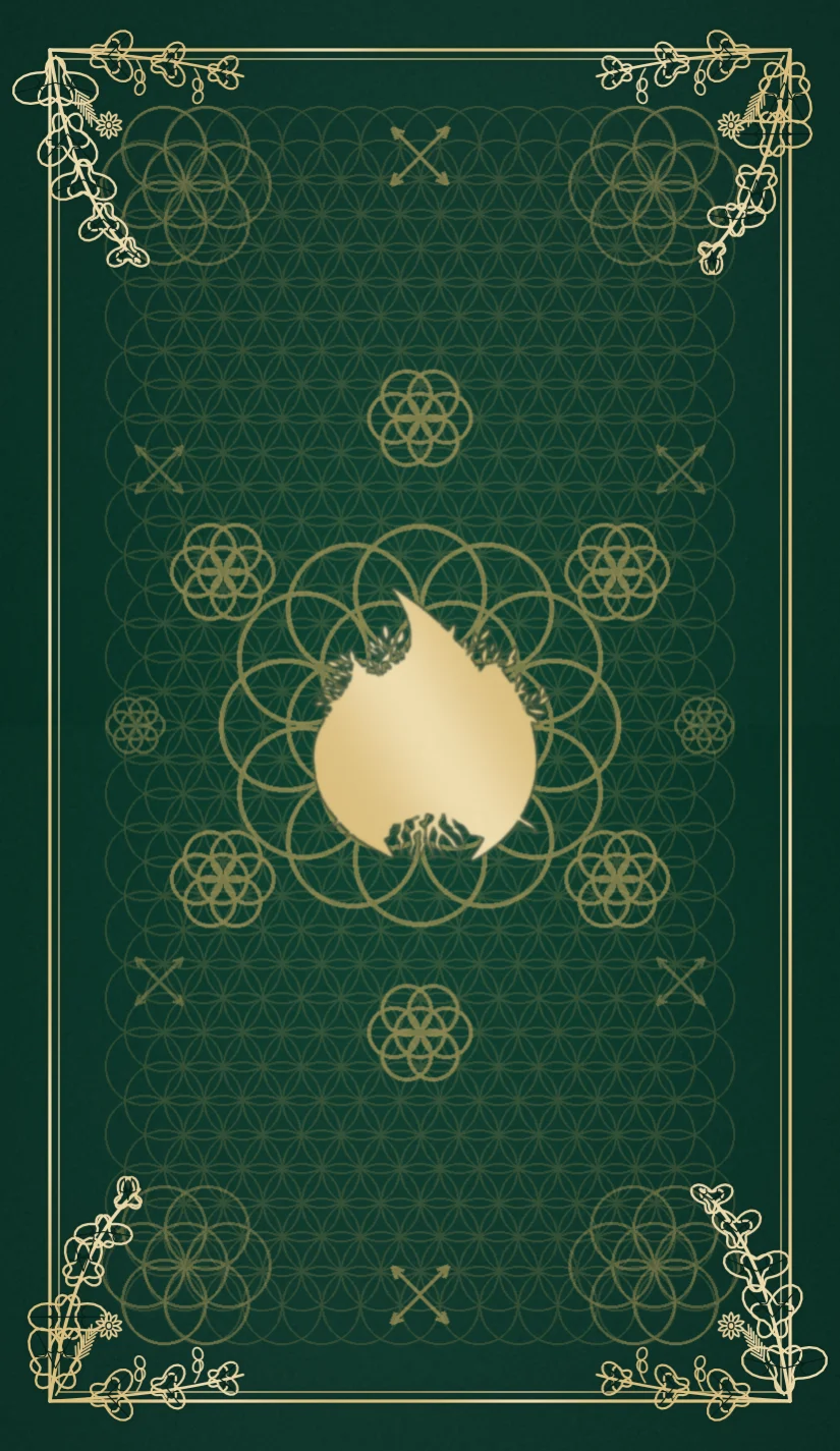 The back of The Trinity's own 78-card tarot deck The back of The Trinity's own 78-card tarot deck